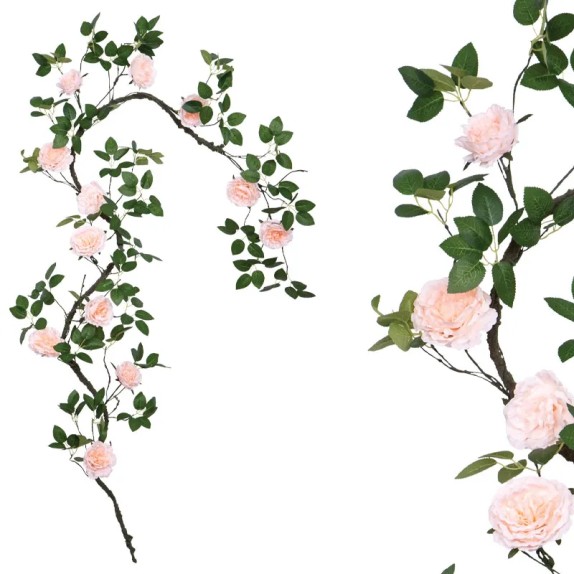 ΓΙΡΛΑΝΤΑ ΡΟΖ ΠΑΙΩΝΙΑ X12 ΑΝΘΗ - Υ240cm 100/ΚΙΒ – Δίνει premium χαρακτήρα στο περιβάλλον | iroots.gr