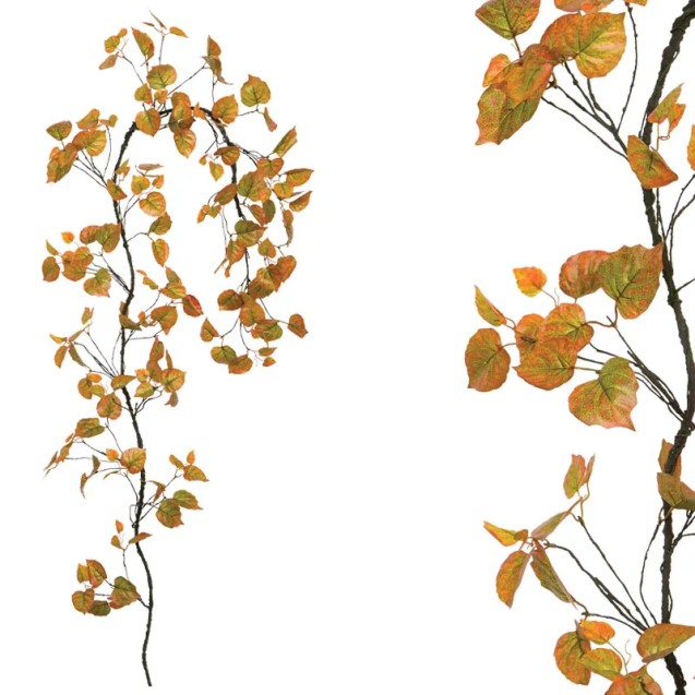 ΓΙΡΛΑΝΤΑ ΚΛΑΡΑ ΜΕ ΠΡΑΣΙΝΟ/ΚΑΦΕ ΦΥΛΛΑ - Υ240cm 120/ΚΙΒ – Ταιριάζει σε κάθε μοντέρνο ή επαγγελματικό χώρο | iroots.gr