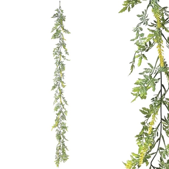 ΓΙΡΛΑΝΤΑ ΠΡΑΣΙΝΑΔΑΣ ME ΚΙΤΡΙΝΑ ΑΝΘΑΚΙΑ - Υ150cm 3/36ΚΙΒ – Αναβαθμίζει άμεσα τον χώρο σου | iroots.gr