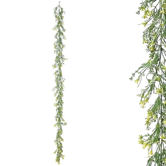 ΓΙΡΛΑΝΤΑ ΠΡΑΣΙΝΑΔΑΣ ME ΚΙΤΡΙΝΑ ΑΝΘΑΚΙΑ - Υ180cm 3/36ΚΙΒ – Δημιουργεί αίσθηση πολυτέλειας χωρίς κόπο | iroots.gr