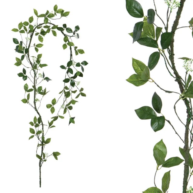 ΓΙΡΛΑΝΤΑ ΚΛΑΡΑ ΜΕ ΠΡΑΣΙΝΑ ΦΥΛΛΑ & ΛΕΥΚΑ ΜΠΟΥΜΠΟΥΚΙΑ - Υ240cm 160/ΚΙΒ – Αναβαθμίζει άμεσα τον χώρο σου | iroots.gr