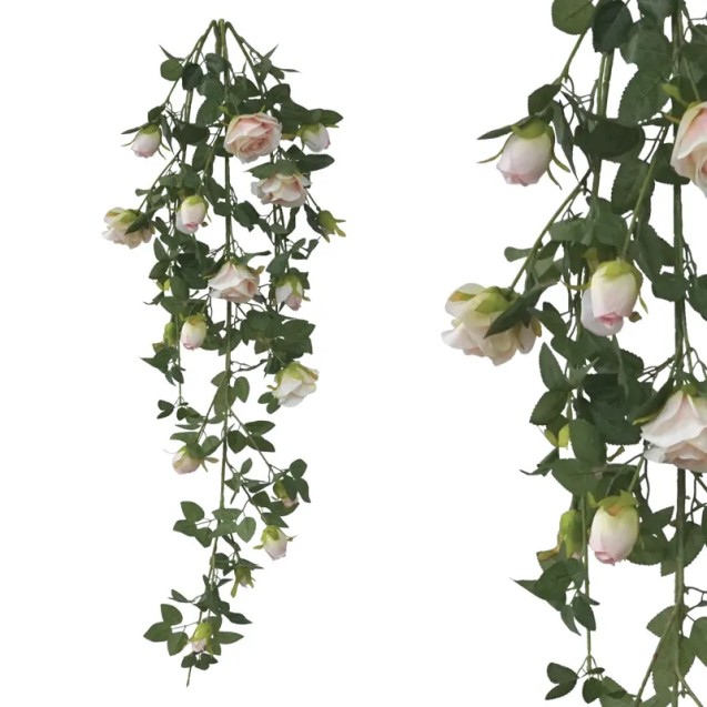 ΡΙΖΑ ΚΡΕΜΑΣΤΗ ΤΡΙΑΝΤΑΦΥΛΛΙΑ ΕΚΡΟΥ/ΡΟΖ - Y120cm 19/192KIB – Δίνει premium χαρακτήρα στο περιβάλλον | iroots.gr