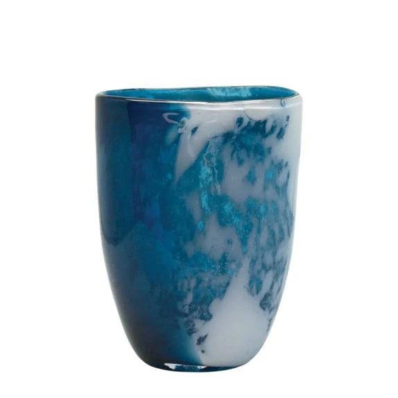 ΒΑΖΟ ΦΥΣΗΤΟ ΓΥΑΛI ΔΙΑΦΑΝΟ ΜΠΛΕ/ΛΕΥΚΟ FROST ART ΜΙΚΡΟ - 17.5x12.5x24.5cm 1/6KIB – Δημιουργεί αίσθηση πολυτέλειας χωρίς κόπο | iro