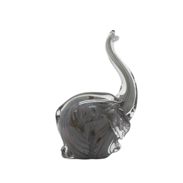 ΔΙΑΚΟΣΜΗΤΙΚΟ ΕΛΕΦΑΝΤΑΣ ΑΠΟ ΦΥΣΗΤΟ ΓΥΑΛΙ ΓΚΡΙ/ΔΙΑΦΑΝΟ - 13x11.5x19.5cm 6/ΚΙΒ – Ταιριάζει σε κάθε μοντέρνο ή επαγγελματικό χώρο | 