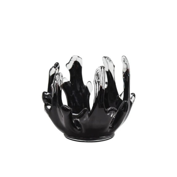 ΜΠΩΛ ΑΠΟ ΦΥΣΗΤΟ ΓΥΑΛΙ ΚΟΡΑΛΛΙ ΜΑΥΡΟ/ΔΙΑΦΑΝΟ - Φ16.5x15cm 12/ΚΙΒ – Δημιουργεί αίσθηση πολυτέλειας χωρίς κόπο | iroots.gr