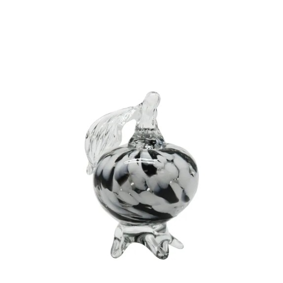 ΡΟΔΙ ΑΠΟ ΦΥΣΗΤΟ ΓΥΑΛΙ ΜΕ ΑΣΠΡΕΣ-ΜΑΥΡΕΣ ΒΟΥΛΕΣ - Φ6x10cm 18/ΚΙΒ – Προσφέρει μοναδική αισθητική | iroots.gr