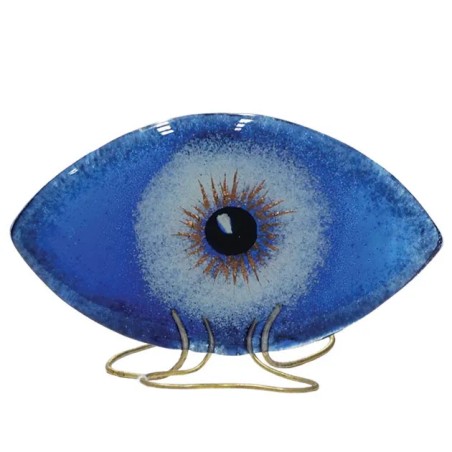 ΜΑΤΙ ΜΠΛΕ ΕΠΙΤΡΑΠΕΖΙΟ ΦΟΥΤΖΙ ΓΥΑΛΙ ΜΕΓΑΛΟ 22x14cm.K524 – Προσφέρει μοναδική αισθητική | iroots.gr