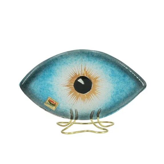 ΜΑΤΙ ΤΙΡΚΟΥΑΖ ΕΠΙΤΡΑΠΕΖΙΟ ΦΟΥΤΖΙ ΓΥΑΛΙ ΜΕΣΑΙΟ 18x11cm – Προσφέρει μοναδική αισθητική | iroots.gr