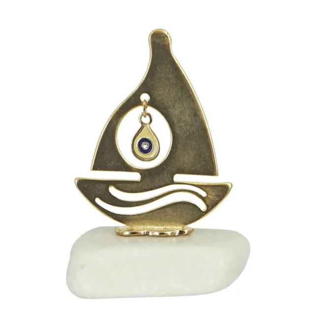 ΓΟΥΡΙ ΕΠΙΤΡAΠΕΖΙΟ ΣΕ ΠΕΤΡΑ ΛΕΥΚΗ - ΚΑΡΑΒΙ ΔΑΚΡΥ ΜΑΤΙ ΧΡΥΣΟ - Y10cm – Αναβαθμίζει άμεσα τον χώρο σου | iroots.gr