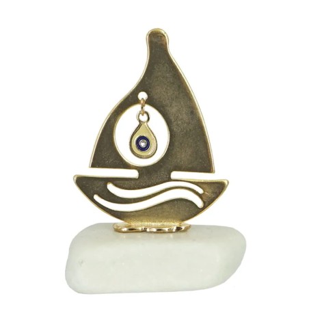 ΓΟΥΡΙ ΕΠΙΤΡAΠΕΖΙΟ ΣΕ ΠΕΤΡΑ ΛΕΥΚΗ - ΚΑΡΑΒΙ ΔΑΚΡΥ ΜΑΤΙ ΧΡΥΣΟ - Y10cm – Αναβαθμίζει άμεσα τον χώρο σου | iroots.gr