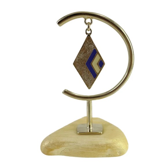 ΕΠΙΤΡΑΠΕΖΙΟ ΜΕΤΑΛΛΙΚΟ ΔΙΑΚΟΣΜΗΤΙΚΟ ΡΟΜΒΟΣ/ΚΥΚΛΟΣ ΧΡΥΣΟ ΣΕ ΒΑΣΗ ΚΙΤΡΙΝΗ ΠΕΤΡΑ - Υ12cm – Δίνει premium χαρακτήρα στο περιβάλλον | 