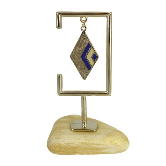 ΕΠΙΤΡΑΠΕΖΙΟ ΜΕΤΑΛΛΙΚΟ ΔΙΑΚΟΣΜΗΤΙΚΟ ΡΟΜΒΟΣ/ΟΡΘΟΓΩΝΙΟ ΧΡΥΣΟ ΣΕ ΒΑΣΗ ΚΙΤΡΙΝΗ ΠΕΤΡΑ - Υ12cm – Αναβαθμίζει άμεσα τον χώρο σου | iroot