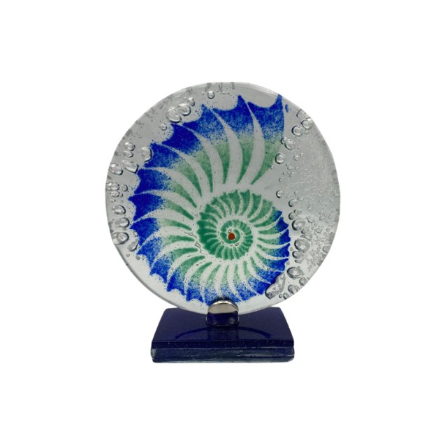 ΕΠΙΤΡΑΠΕΖΙΟ ΓΟΥΡΙ ΚΟΧΥΛΙ ΣΕ ΦΥΣΗΤΟ ΓΥΑΛΙ ΤΥΡΚΟΥΑΖ/ΜΠΛΕ - Υ44 cm – Προσφέρει μοναδική αισθητική | iroots.gr