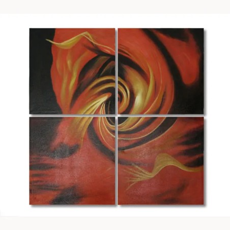 ΠΙΝΑΚΑΣ ΚΑΜΒΑΣ ΣΥΝΘΕΣΗ (4τεμ.) ΤΡΙΑΝΤΑΦΥΛΛΟ 80x80cm. 3/KIB – Δημιουργεί αίσθηση πολυτέλειας χωρίς κόπο | iroots.gr