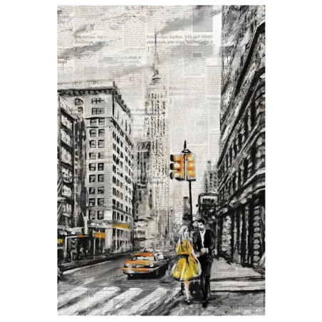 ΠΙΝΑΚΑΣ ΚΑΜΒΑΣ ΠΟΛΗ-ΕΦΗΜΕΡΙΔΑ ΜΑΥΡΟ-ΚΙΤΡΙΝΟ (70/30) 60x90x2.8cm 8/ΚΙΒ – Δίνει premium χαρακτήρα στο περιβάλλον | iroots.gr