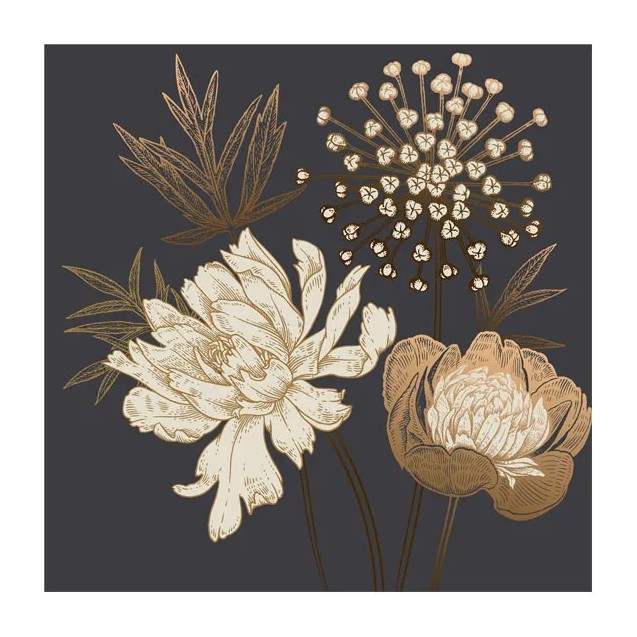 ΠΙΝΑΚΑΣ ΚΑΜΒΑΣ ΛΟΥΛΟΥΔΙΑ ΝΕΟΝ ΜΑΥΡΟ/ΧΡΥΣΟ 80x80x2.8cm 8/ΚΙΒ – Δίνει premium χαρακτήρα στο περιβάλλον | iroots.gr