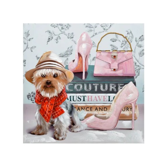 ΠΙΝΑΚΑΣ ΚΑΜΒΑΣ ΣΚΥΛΑΚΙ ΚΟΚΚΙΝΟ ΚΑΣΚΟΛ - 60x60x3cm 1/10ΚΙΒ – Προσφέρει μοναδική αισθητική | iroots.gr