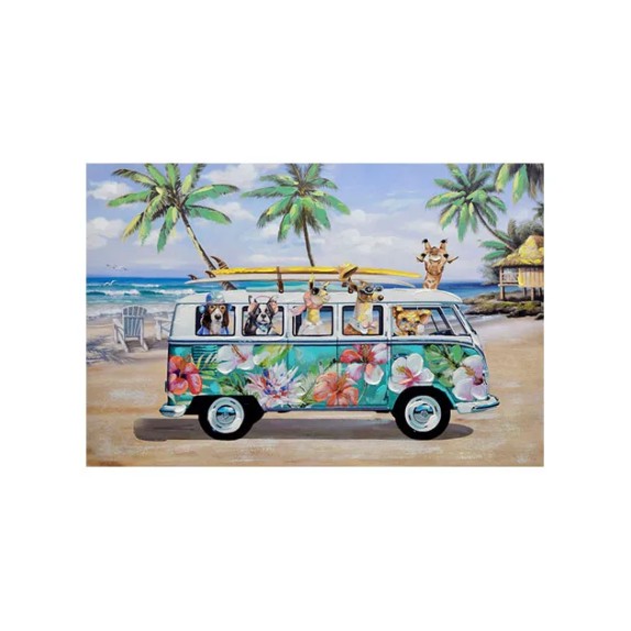 ΠΙΝΑΚΑΣ ΚΑΜΒΑΣ ΖΩΑΚΙΑ ΣΕ ΒΑΝ - 60x40x2.5cm 1/12ΚΙΒ – Δημιουργεί αίσθηση πολυτέλειας χωρίς κόπο | iroots.gr