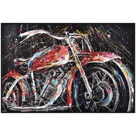 ΠΙΝΑΚΑΣ ΚΑΜΒΑΣ ΜΕ ΚΟΡΝΙΖΑ ΜΟΤΟΣΙΚΛΕΤΑ ΧΡΩΜΑΤΑ - 120x80cm 1/8ΚΙΒ – Προσφέρει μοναδική αισθητική | iroots.gr