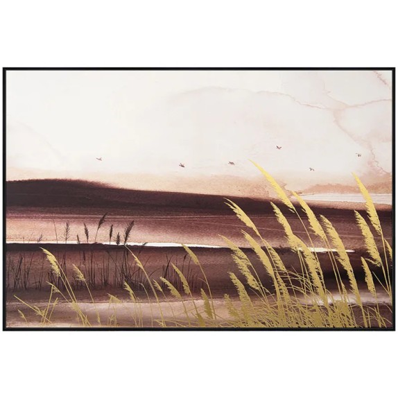 ΠΙΝΑΚΑΣ ΚΑΜΒΑΣ ΜΕ ΚΟΡΝΙΖΑ ΤΟΠΙΟ ΜΕ ΧΡΥΣΑ ΠΑΜΠΑΣ - 120x80cm 1/8ΚΙΒ – Ταιριάζει σε κάθε μοντέρνο ή επαγγελματικό χώρο | iroots.gr