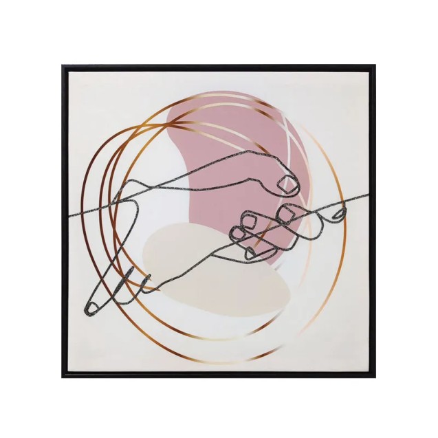 ΠΙΝΑΚΑΣ ΚΑΜΒΑΣ ΜΕ ΚΟΡΝΙΖΑ ΧΕΡΙΑ ΕΝΩΜΕΝΑ - 60x60cm 8/ΚΙΒ – Δίνει premium χαρακτήρα στο περιβάλλον | iroots.gr