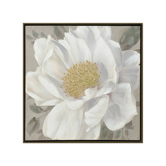 ΠΙΝΑΚΑΣ ΚΑΜΒΑΣ ME ΚΟΡΝΙΖΑ ΑΣΠΡΟ-ΧΡΥΣΟ ΛΟΥΛΟΥΔΙ - 60x60cm 10/ΚΙΒ – Αναβαθμίζει άμεσα τον χώρο σου | iroots.gr