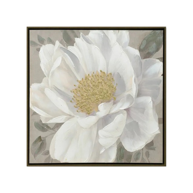 ΠΙΝΑΚΑΣ ΚΑΜΒΑΣ ME ΚΟΡΝΙΖΑ ΑΣΠΡΟ-ΧΡΥΣΟ ΛΟΥΛΟΥΔΙ - 60x60cm 10/ΚΙΒ – Αναβαθμίζει άμεσα τον χώρο σου | iroots.gr