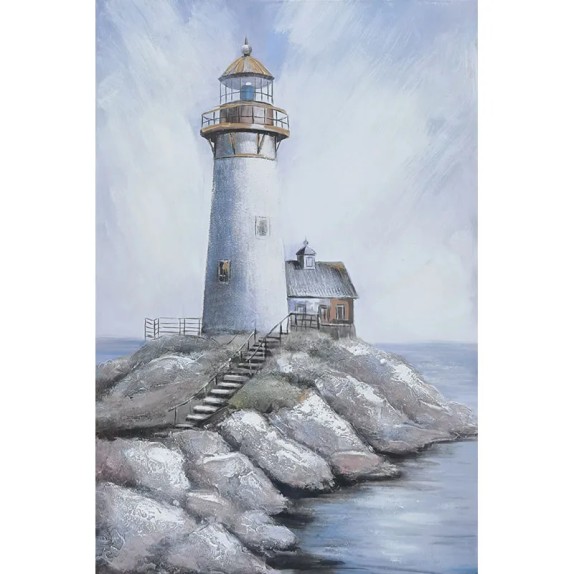 ΠΙΝΑΚΑΣ ΚΑΜΒΑΣ ΦΑΡΟΣ ΜΕ ΣΠΙΤΑΚΙ ΣΤΑ ΒΡΑΧΙΑ - 80x120cm 6/ΚΙΒ – Προσφέρει μοναδική αισθητική | iroots.gr