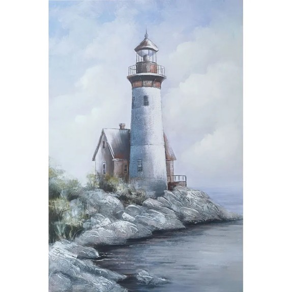 ΠΙΝΑΚΑΣ ΚΑΜΒΑΣ ΦΑΡΟΣ ΜΕ ΣΠΙΤΑΚΙ ΣΤΑ ΒΡΑΧΙΑ - 80x120cm 6/ΚΙΒ – Δημιουργεί αίσθηση πολυτέλειας χωρίς κόπο | iroots.gr