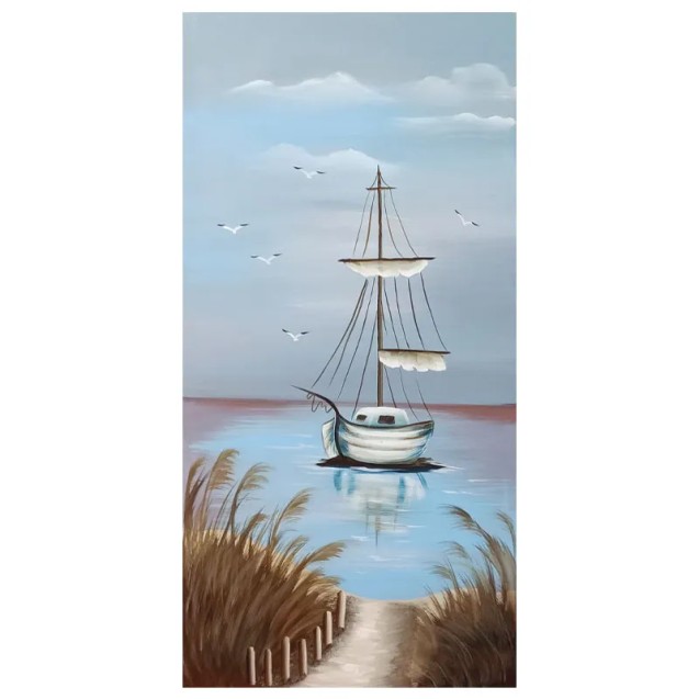 ΠΙΝΑΚΑΣ ΚΑΜΒΑΣ ΣΥΝΝΕΦΙΑΣΜΕΝΗ ΠΑΡΑΛΙΑ ΜΕ ΙΣΤΙΟΦΟΡΟ - 95x47cm 1/ΚΙΒ – Αναβαθμίζει άμεσα τον χώρο σου | iroots.gr