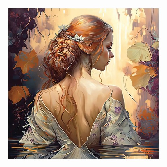 ΠΙΝΑΚΑΣ ΖΩΓΡΑΦΙΚΗΣ ΚΑΜΒΑΣ - ΓΥΝΑΙΚΑ ΣΕ ΛΙΜΝΗ - 80x80cm 6/ΚΙΒ – Ταιριάζει σε κάθε μοντέρνο ή επαγγελματικό χώρο | iroots.gr