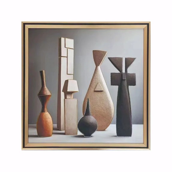 ΚΑΔΡΑΚΙ ΜΕ ΧΡΥΣΗ ΚΟΡΝΙΖΑ & ΕΚΤΥΠΩΣΗ 3D ΒΑΖΑ ΑΦΗΡΗΜΕΝΟ - 41x41cm 24/ΚΙΒ – Ταιριάζει σε κάθε μοντέρνο ή επαγγελματικό χώρο | iroot