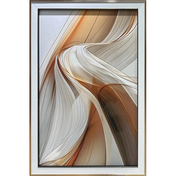 ΠΙΝΑΚΑΣ ΣΕ ΧΡΥΣH KOΡΝΙΖΑ ΜΕ ΓΥΑΛΙ - ΚΥΜΑΤΙΣΤΟ ΑΦΗΡΗΜΕΝΟ ΣΧΕΔΙΟ - 80x120cm 6/ΚΙΒ – Ταιριάζει σε κάθε μοντέρνο ή επαγγελματικό χώρ