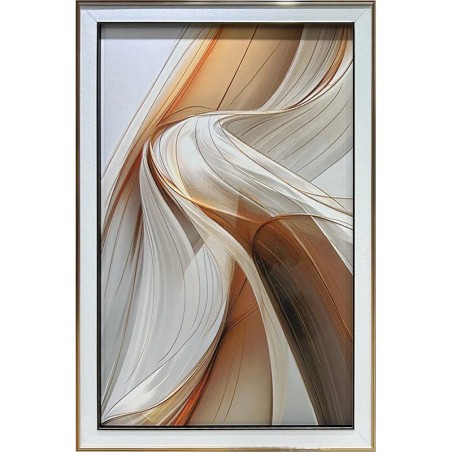 ΠΙΝΑΚΑΣ ΣΕ ΧΡΥΣH KOΡΝΙΖΑ ΜΕ ΓΥΑΛΙ - ΚΥΜΑΤΙΣΤΟ ΑΦΗΡΗΜΕΝΟ ΣΧΕΔΙΟ - 80x120cm 6/ΚΙΒ – Ταιριάζει σε κάθε μοντέρνο ή επαγγελματικό χώρ