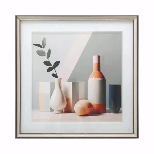 ΠΙΝΑΚΑΣ ΣΕ ΜΑΥΡH/ΑΣΠΡΗ ΚΟΡΝΙΖΑ - 3D BAZA-ΜΠΟΥΚΑΛΙΑ - 50x50cm 12/ΚΙΒ – Δημιουργεί αίσθηση πολυτέλειας χωρίς κόπο | iroots.gr