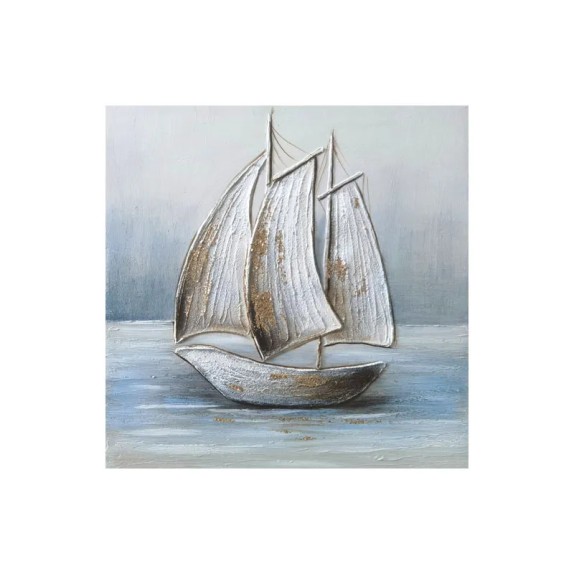 ΠΙΝΑΚΑΣ ΚΑΜΒΑΣ ΚΑΡΑΒΙ ΜΕ ΠΑΝΙΑ - 3D ΣΤΟΙΧΕΙΑ - 50x50cm 12/KIB – Δημιουργεί αίσθηση πολυτέλειας χωρίς κόπο | iroots.gr