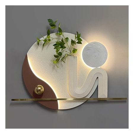 ΦΩΤΙΖΟΜΕΝΟ ΜΕ LED ΔΙΑΚΟΣΜΗΤΙΚΟ ΤΟΙΧΟΥ ΚΥΚΛΟΣ 3D ΜΕ ΒΑΖΟ & ΛΟΥΛΟΥΔΙ - 80x80cm 1/KIB – Δίνει premium χαρακτήρα στο περιβάλλον | ir