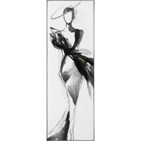 ΠΙΝΑΚΑΣ ΚΑΜΒΑΣ ΑΣΠΡΟΜΑΥΡΟ-ΧΡΥΣΟ ΚΟΜΨΗ ΓΥΝΑΙΚΑ ΣΧΕΔΙΟ ΣΕ ΚΟΡΝΙΖΑ - 42.5x122.5x3.5cm 6/ΚΙΒ – Αναβαθμίζει άμεσα τον χώρο σου | iroo