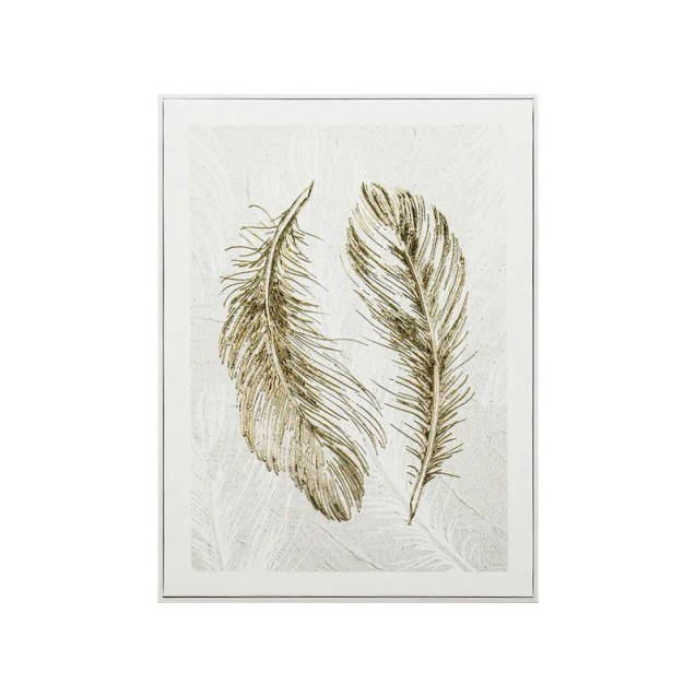 ΠΙΝΑΚΑΣ ΚΑΜΒΑΣ 2 ΦΤΕΡΑ ΧΡΥΣΟ/ΛΕΥΚΟ ΑΝΑΓΛΥΦΟ ΕΦΕ ΣΕ ΚΟΡΝΙΖΑ - 40x60x2.5cm 9/ΚΙΒ – Δίνει premium χαρακτήρα στο περιβάλλον | iroots