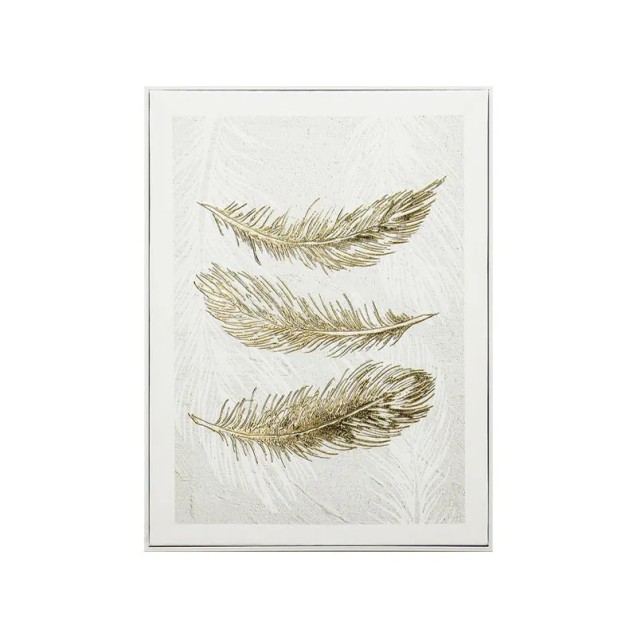 ΠΙΝΑΚΑΣ ΚΑΜΒΑΣ 3 ΦΤΕΡΑ ΧΡΥΣΟ/ΛΕΥΚΟ ΑΝΑΓΛΥΦΟ ΕΦΕ ΣΕ ΚΟΡΝΙΖΑ - 40x60x2.5cm 9/ΚΙΒ – Προσφέρει μοναδική αισθητική | iroots.gr