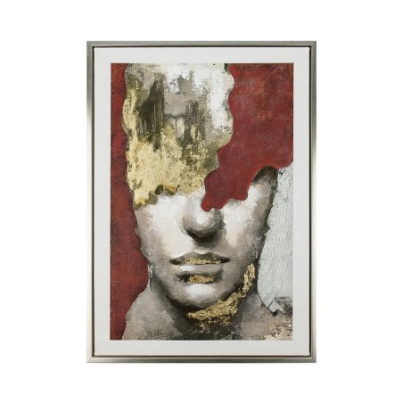 ΠΙΝΑΚΑΣ ΚΑΜΒΑΣ ΠΡΟΣΩΠΟ KOKKINO/ΧΡΥΣΟ/ΓΚΡΙ ΑΝΑΓΛΥΦΟ ΕΦΕ ΣΕ ΚΟΡΝΙΖΑ - 50x70x3.8cm 10/ΚΙΒ – Προσφέρει μοναδική αισθητική | iroots.g