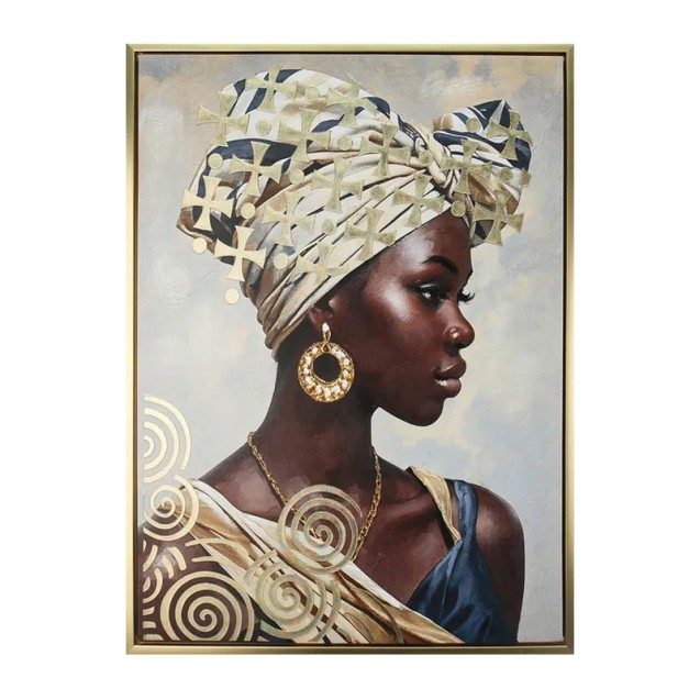 ΠΙΝΑΚΑΣ ΚΑΜΒΑΣ ΑΦΡΙΚΑΝΑ ΜΠΛΕ/ΧΡΥΣΟ/ΚΑΦΕ ΑΝΑΓΛΥΦΟ ΕΦΕ ΣΕ ΚΟΡΝΙΖΑ - 60x80x3.8cm 10/ΚΙΒ – Προσφέρει μοναδική αισθητική | iroots.gr