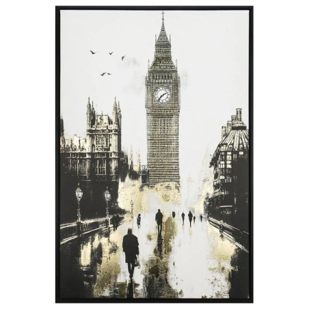 ΠΙΝΑΚΑΣ ΚΑΜΒΑΣ ΒΟΛΤΑ ΣΤΟ ΛΟΝΔΙΝΟ ΑΣΠΡΟΜΑΥΡΟ/ΧΡΥΣΟ ΣΕ ΚΟΡΝΙΖΑ - 60x90x4cm 12/ΚΙΒ – Δημιουργεί αίσθηση πολυτέλειας χωρίς κόπο | ir