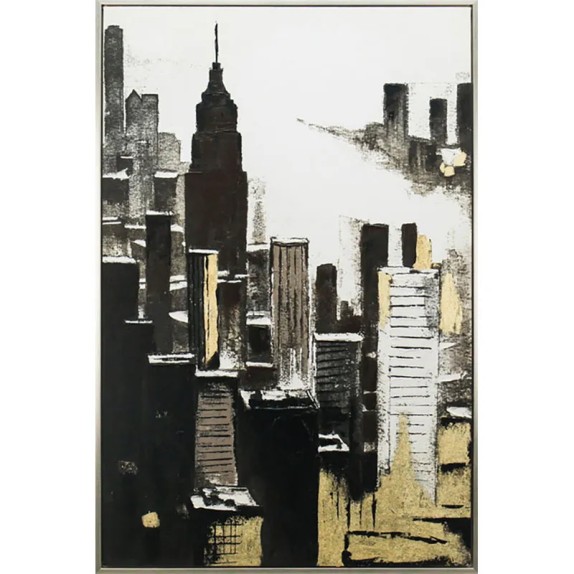 ΠΙΝΑΚΑΣ ΚΑΜΒΑΣ ΟΥΡΑΝΟΞΥΣΤΕΣ ΑΣΠΡΟΜΑΥΡΟ/ΧΡΥΣΟ ΑΝΑΓΛΥΦΟ ΕΦΕ ΣΕ ΚΟΡΝΙΖΑ - 80x120x3.8cm 14/ΚΙΒ – Δίνει premium χαρακτήρα στο περιβάλ