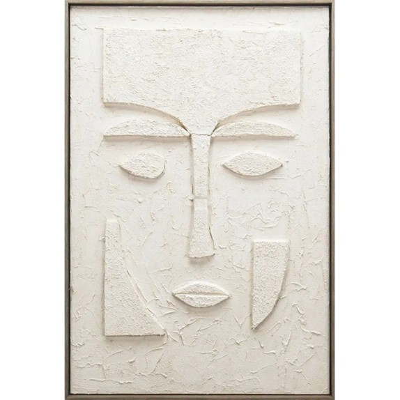 ΠΙΝΑΚΑΣ ΚΑΜΒΑΣ ΑΝΑΓΛΥΦΟ ΠΡΟΣΩΠΟ ΣΧΗΜΑΤΩΝ ΕΚΡΟΥ ΣΕ ΚΟΡΝΙΖΑ - 80x120x4.5cm 10/ΚΙΒ – Αναβαθμίζει άμεσα τον χώρο σου | iroots.gr