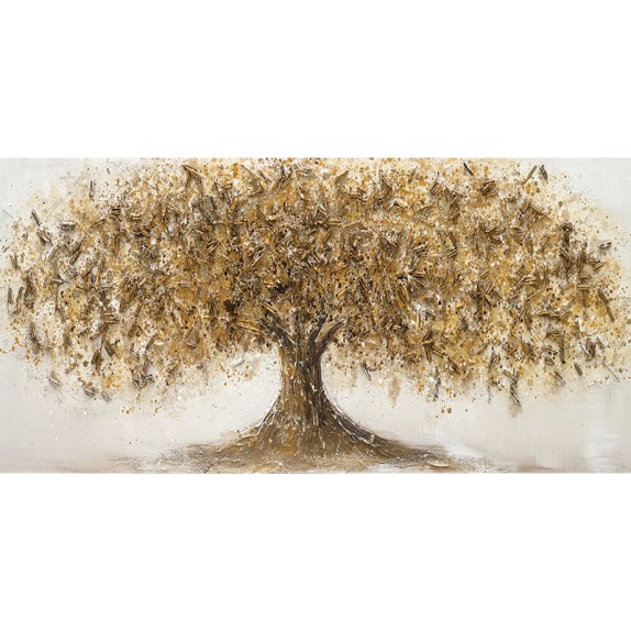 ΠΙΝΑΚΑΣ ΚΑΜΒΑΣ ΧΡΥΣΟΣ ΜΕ 1 ΧΡΥΣΟ ΔΕΝΤΡΟ - 60X120cm 6/KIB – Ταιριάζει σε κάθε μοντέρνο ή επαγγελματικό χώρο | iroots.gr