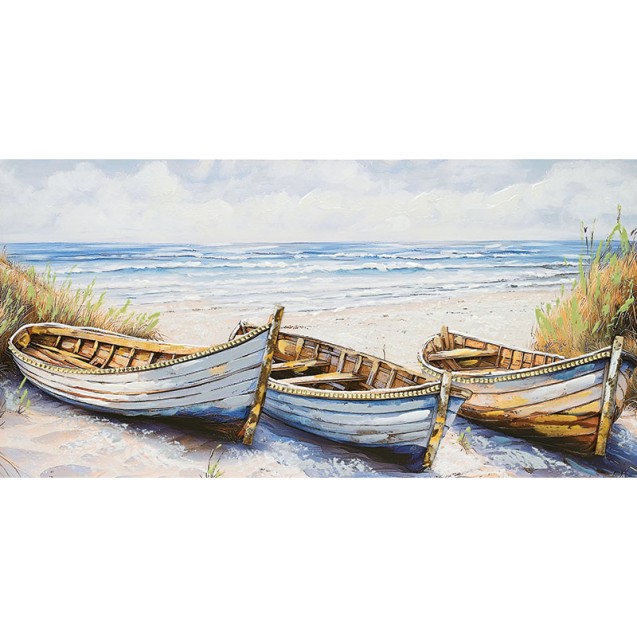 ΠΙΝΑΚΑΣ ΚΑΜΒΑΣ ΜΠΛΕ ΠΑΡΑΛΛΗΛΟΓΡΑΜΜΟΣ ΜΕ ΚΑΡΑΒΙΑ ΣΤΗΝ ΣΤΕΡΙΑ 60x120CM 8/KIB – Προσφέρει μοναδική αισθητική | iroots.gr