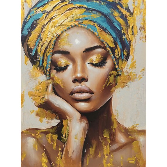 ΠΙΝΑΚΑΣ ΚΑΜΒΑΣ ΧΡΥΣΟΣ-ΜΠΛΕ-ΚΑΦΕ ΜΠΟΧΟ ΓΥΝΑΙΚΑ 90x120CM 6/KIB – Αναβαθμίζει άμεσα τον χώρο σου | iroots.gr