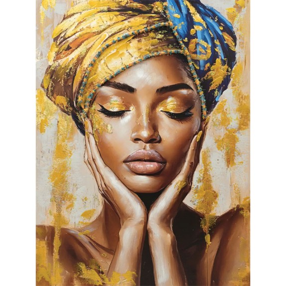 ΠΙΝΑΚΑΣ ΚΑΜΒΑΣ ΧΡΥΣΟΣ-ΜΠΛΕ-ΚΑΦΕ ΜΠΟΧΟ ΓΥΝΑΙΚΑ 90x120CM 6/KIB – Δημιουργεί αίσθηση πολυτέλειας χωρίς κόπο | iroots.gr