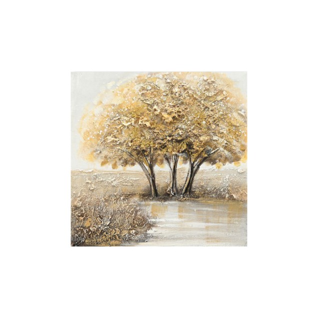 ΠΙΝΑΚΑΣ ΚΑΜΒΑΣ ΧΡΥΣΟΣ ΜΕ 3 ΔΕΝΤΡΑ ΕΝΩΜΕΝΑ 40x40CM 18/KIB – Ταιριάζει σε κάθε μοντέρνο ή επαγγελματικό χώρο | iroots.gr